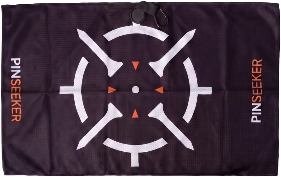 PINSEEKER Magnetic Golf Towel laid flat, size guide