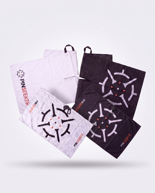 Tour and Magnetic Golf Towels from the PINSEEKER Bag and Buggy Bundle, all four colourway options