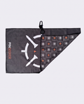 PINSEEKER Magnetic Golf Towel in Blackout folded back to show the star pattern reverse