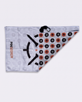 PINSEEKER Magnetic Golf Towel in Whiteout folded back to show the star pattern reverse