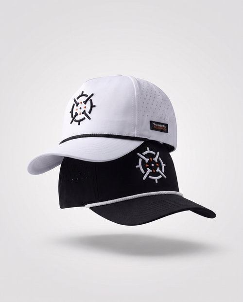 PINSEEKER Wingman Bundle, Whiteout Performance Golf Cap above the Blackout
