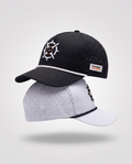 PINSEEKER Wingman Bundle, Blackout Performance Golf Cap above the Whiteout