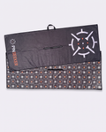 PINSEEKER Tour Golf Towel in Blackout folded back to show the star pattern reverse