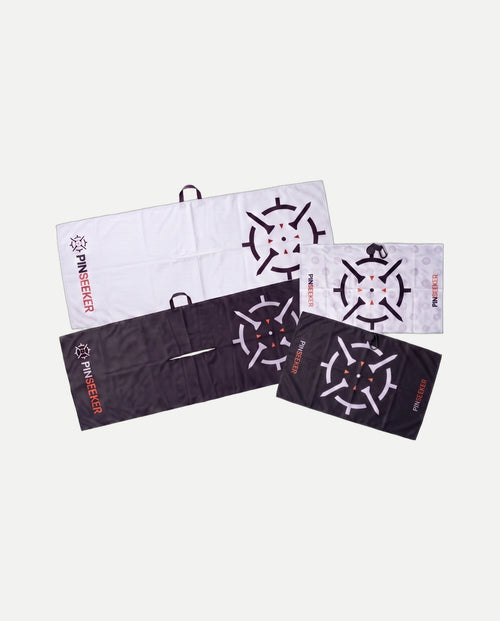 PINSEEKER Bag & Buggy Bundle, Tour and Magnetic Golf Towels in Blackout and Whiteout