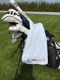 PINSEEKER Caddy Golf Towel, Whiteout colourway
