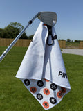 PINSEEKER Magnetic Golf Towel, Whiteout colourway